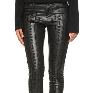BLANK NYC Vegan Leather Embroidered Skinny Pants